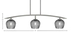 Kurve Three Light Island Pendant in Graphite with Smoke Textured Shade