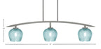 Kurve Three Light Island Pendant in Graphite with Turquoise Textured Shade