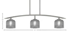 Kurve Three Light Island Pendant in Graphite with Smoke Textured Shade
