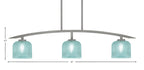 Kurve Three Light Island Pendant in Graphite with Turquoise Textured Shade