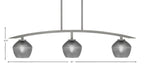 Kurve Three Light Island Pendant in Graphite with Smoke Textured Shade