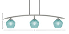 Kurve Three Light Island Pendant in Graphite with Turquoise Textured Shade