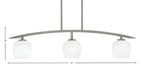 Kurve Three Light Island Pendant in Graphite with White Marble Shade