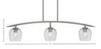 Kurve Three Light Island Pendant in Graphite with Smoke Bubble Shade
