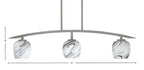Kurve Three Light Island Pendant in Graphite with Onyx Swirl Shade