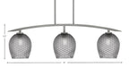 Kurve Three Light Island Pendant in Graphite with Smoke Textured Shade