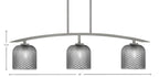 Kurve Three Light Island Pendant in Graphite with Smoke Textured Shade