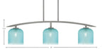 Kurve Three Light Island Pendant in Graphite with Turquoise Textured Shade