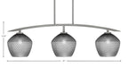 Kurve Three Light Island Pendant in Graphite with Smoke Textured Shade