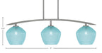 Kurve Three Light Island Pendant in Graphite with Turquoise Textured Shade