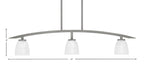 Kurve Three Light Island Pendant in Graphite with Clear Ribbed Shade
