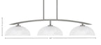 Kurve Three Light Island Pendant in Graphite with Clear Ribbed Shade