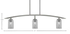 Kurve Three Light Island Pendant in Graphite with Square Smoke Bubble Shade