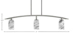 Kurve Three Light Island Pendant in Graphite with Square Onyx Swirl Shade