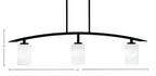 Kurve Three Light Island Pendant in Matte Black with White Marble Shade