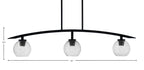 Kurve Three Light Island Pendant in Matte Black with Smoke Bubble Shade