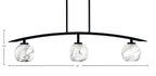 Kurve Three Light Island Pendant in Matte Black with Onyx Swirl Shade