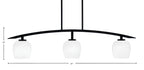 Kurve Three Light Island Pendant in Matte Black with White Marble Shade