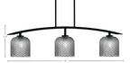 Kurve Three Light Island Pendant in Matte Black with Smoke Textured Shade
