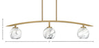 Kurve Three Light Island Pendant in New Age Brass with 5.75" Onyx Swirl Shade