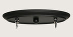 Oxford Three Light Bar in Chrome & Matte Black with 16" Matte Black Double Bubble Metal Shade Shade