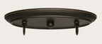 Oxford Three Light Bar in Dark Granite with 16" Royal Merlot Art Glass Shade