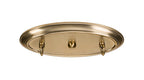 Oxford Three Light Bar in New Age Brass with 16" White Muslin Shade