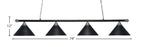 Oxford Four Light Bar in Chrome & Matte Black with 14" Matte Black Cone Metal Shade Shade