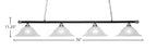 Oxford Four Light Bar in Chrome & Matte Black with 16" White Marble Shade