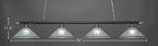 Oxford Four Light Bar in Chrome & Matte Black with 16" Frosted Crystal Shade