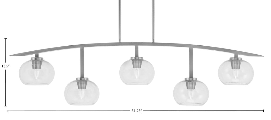 Kurve Five Light Bar in Graphite with Clear Bubble Shade