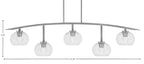 Kurve Five Light Bar in Graphite with Clear Bubble Shade
