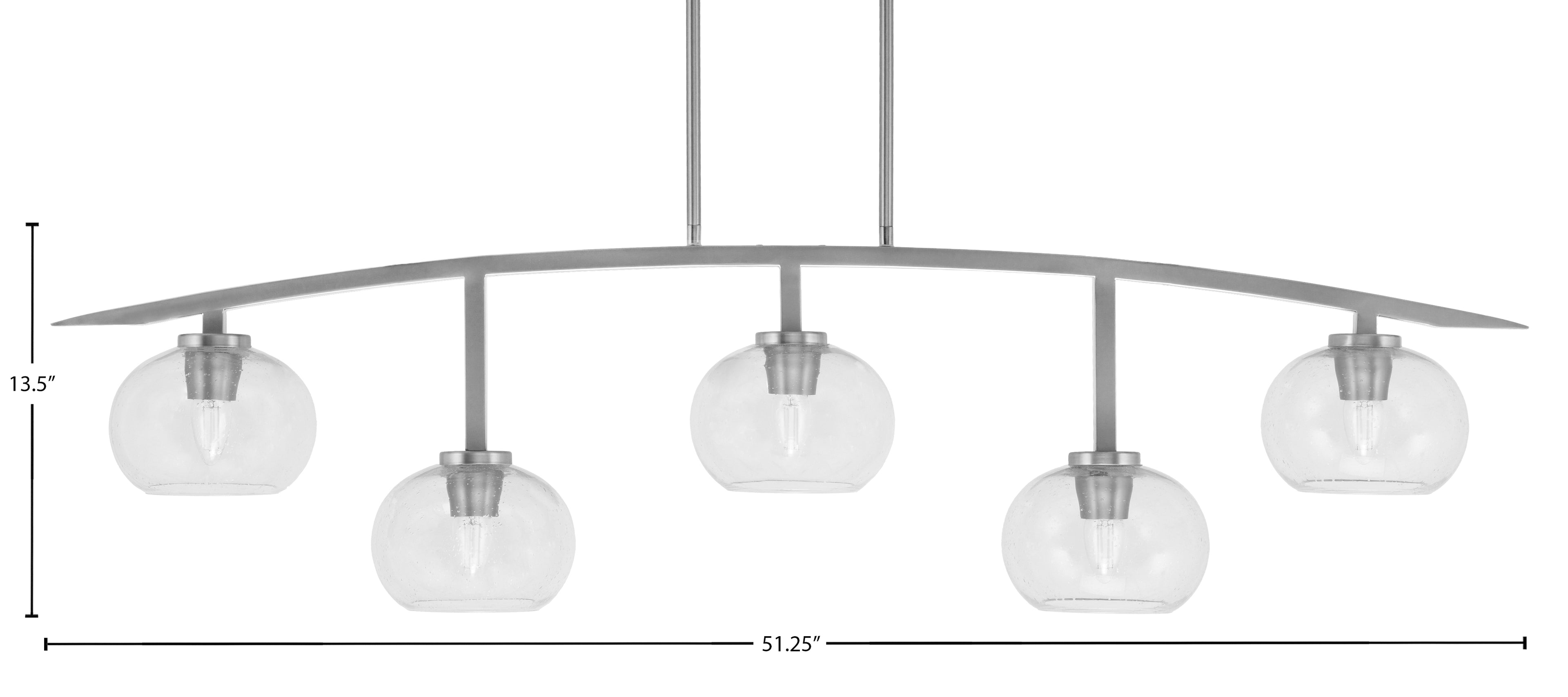 Kurve Five Light Bar in Graphite with Clear Bubble Shade