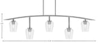Kurve Five Light Bar in Graphite with Clear Bubble Shade