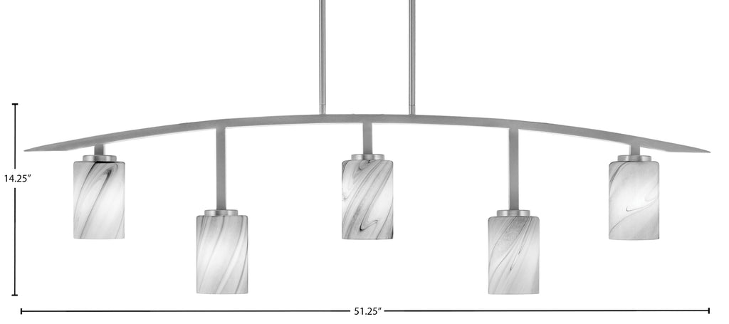Kurve Five Light Bar in Graphite with Onyx Swirl Shade