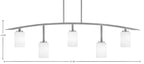 Kurve Five Light Bar in Graphite with White Muslin Shade