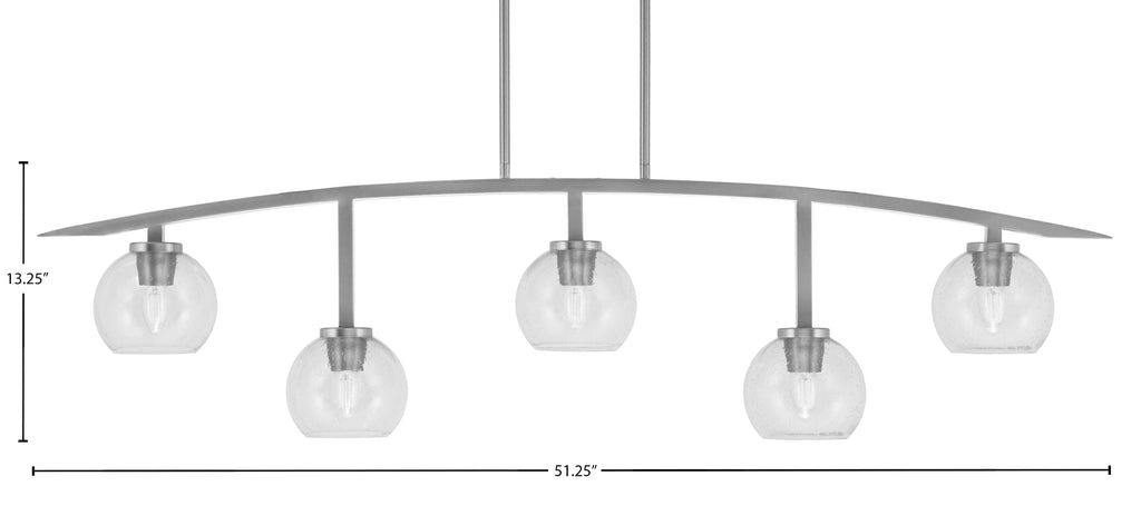 Kurve Five Light Bar in Graphite with Clear Bubble Shade