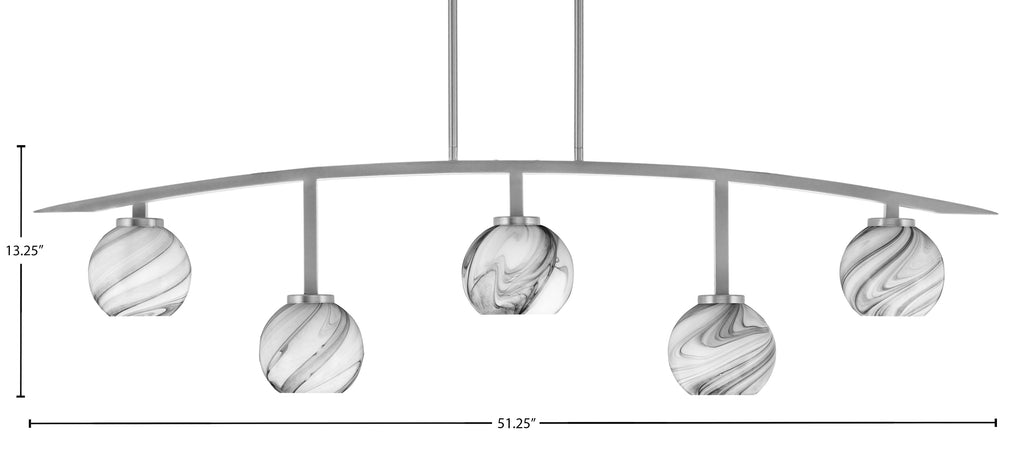Kurve Five Light Bar in Graphite with Onyx Swirl Shade