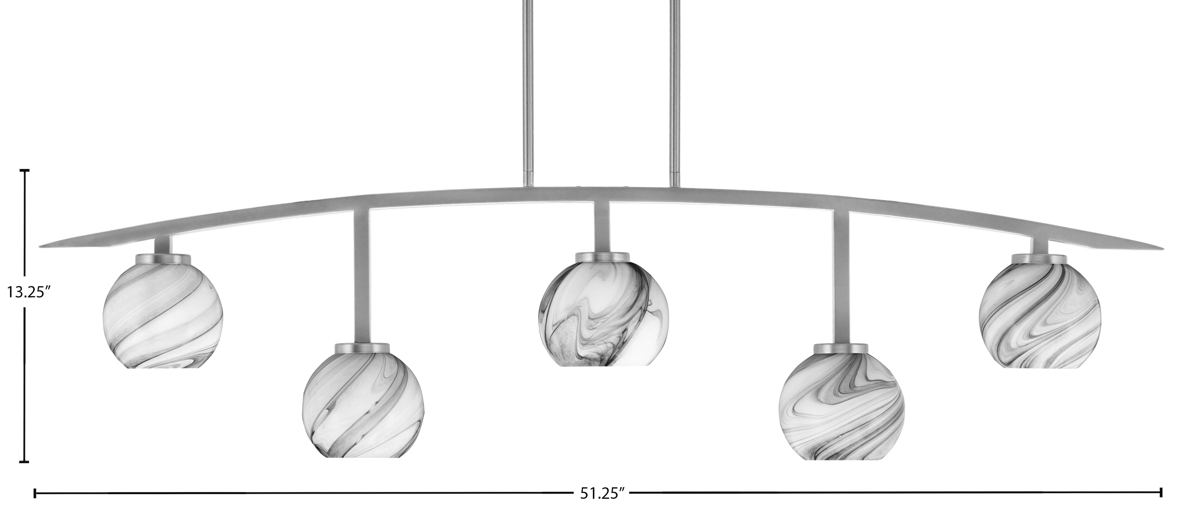 Kurve Five Light Bar in Graphite with Onyx Swirl Shade