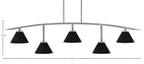 Kurve Five Light Bar in Graphite with Matte Black Cone Metal Shades Shade