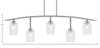 Kurve Five Light Bar in Graphite with Clear Textured Shade