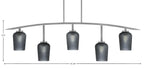 Kurve Five Light Bar in Graphite with Smoke Textured Shade
