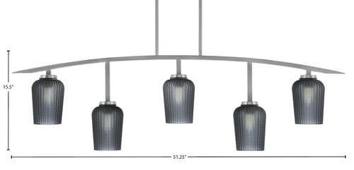 Kurve Five Light Bar in Graphite with Smoke Textured Shade
