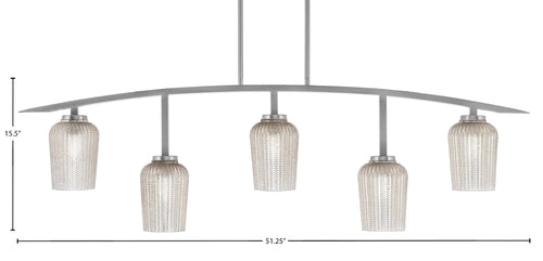 Kurve Five Light Bar in Graphite with Silver Textured Shade