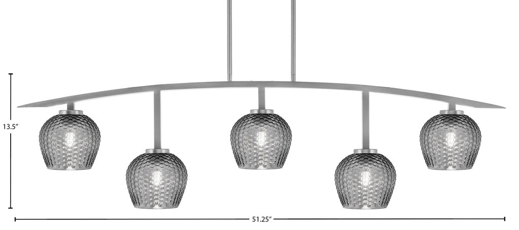 Kurve Five Light Bar in Graphite with Smoke Textured Shade