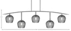 Kurve Five Light Bar in Graphite with Smoke Textured Shade