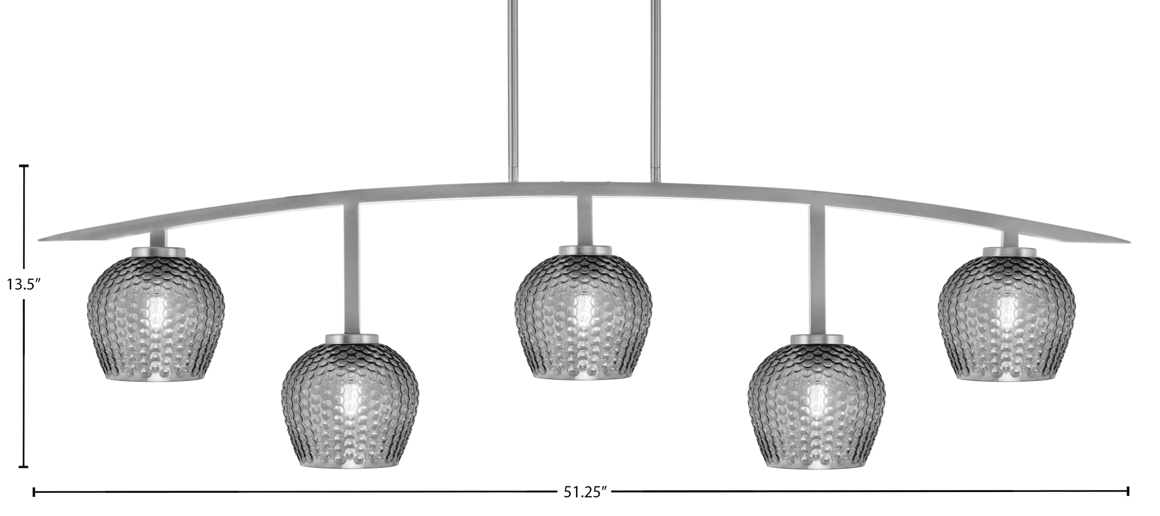 Kurve Five Light Bar in Graphite with Smoke Textured Shade