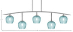Kurve Five Light Bar in Graphite with Turquoise Textured Shade