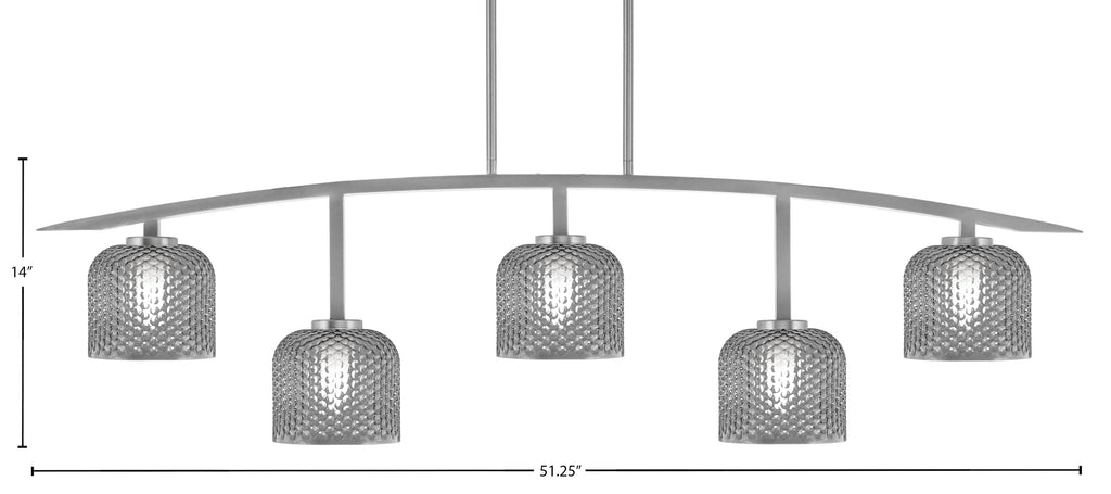 Kurve Five Light Bar in Graphite with 6" Smoke Textured Shade