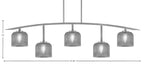 Kurve Five Light Bar in Graphite with 6" Smoke Textured Shade